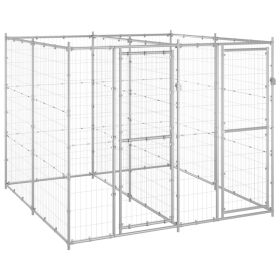 Outdoor Dog Kennel Galvanized Steel 52.1 ftÂ²