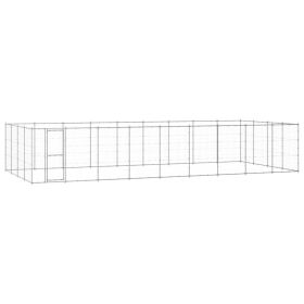 Outdoor Dog Kennel Galvanized Steel 468.9 ftÂ²