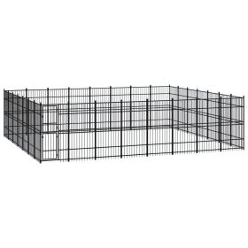 Outdoor Dog Kennel Steel 555.5 ftÂ²