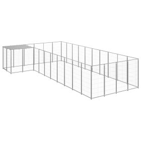 Dog Kennel Silver 143.3 ftÂ² Steel