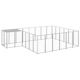 Dog Kennel Silver 130.2 ftÂ² Steel