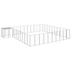 Dog Kennel Silver 338.6 ftÂ² Steel