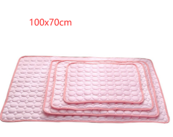 Pet Dog Cat Ice Silk Cold Nest Pad For Cooling In Summer (Option: Pink-102x70cm)