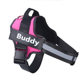 Dog Harness No Pull Reflective Breathable Adjustable Pet (Option: Rose Red-L)