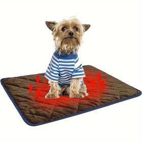 Dog Cat Bed, Cat Dog Non-Slip Mat, Extra Warm Thermal Pet Pad  Self-Heating Cat Mat Warm Thermal Pet Pad Washable Dog Crate Pad Heat Dog Cat Bed Mat B (Option: Brown-M)