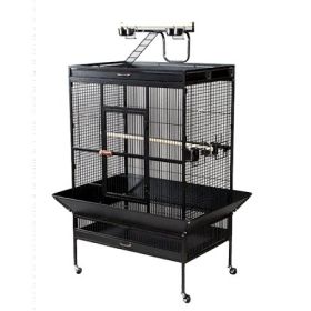 Select Wrought Iron Play Top Parrot Cage (Option: Coco Brown)